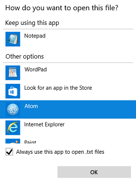 Windows file association handler on Windows 10" title="Windows file association handler on Windows 10