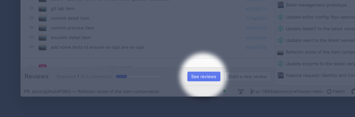 see reviews footer button